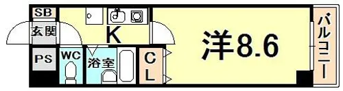 エスポワール西宮北口【4階】の間取り
