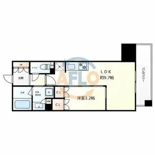 イニシア大手前【14階】の間取り
