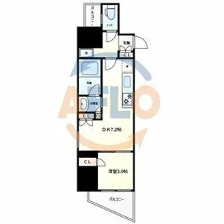 イニシア大手前【9階】の間取り