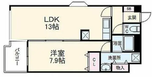 クレアウインドマーク【901号室】の間取り