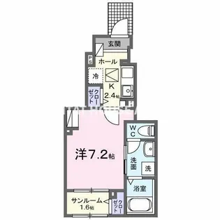 ラトゥール・エヌ【1階】の間取り