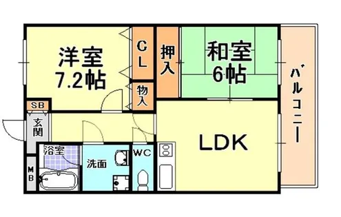 芦屋ライフ【2階】の間取り