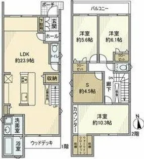 愛知県春日井市堀ノ内町2丁目【一戸建】の間取り
