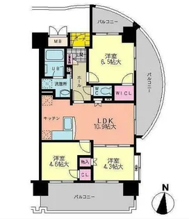 オークランドアサート小倉【605号室】の間取り