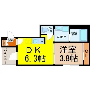 ハーモニーテラス平安通【302号室】の間取り