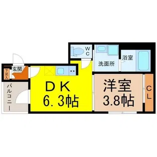 ハーモニーテラス平安通【3階】の間取り