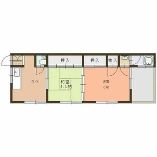 レジデンスアサヒ【1-5号室】の間取り