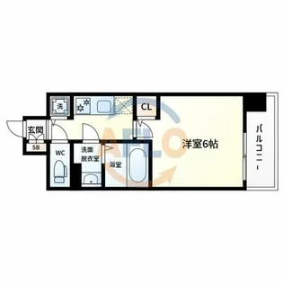 エスリード大阪エヴォルツ【13階】の間取り