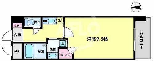 クラウンハイム北心斎橋フラワーコート【14階】の間取り