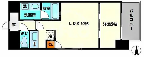 ブリリアントジュネス本町【2階】の間取り