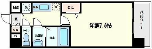 プレサンス松屋町駅前デュオ【8階】の間取り