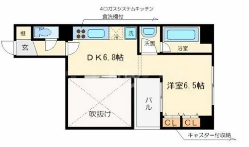 ゼウス桜川プレミアム【8階】の間取り