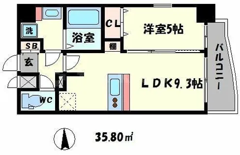 プレサンス難波ヴィータ【13階】の間取り