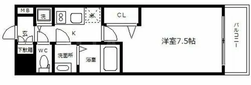 プレサンス松屋町駅前デュオ【15階】の間取り