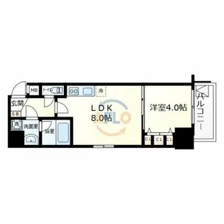 北浜プライマリーワン【6階】の間取り