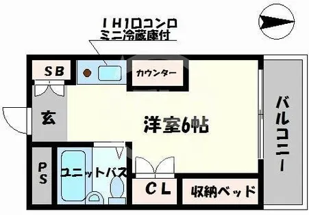 大国町池田マンション【9階】の間取り