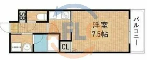 グランシス難波西【8階】の間取り