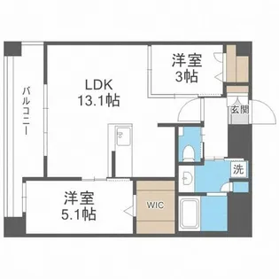 エンクレスト天神南PURE【13階】の間取り