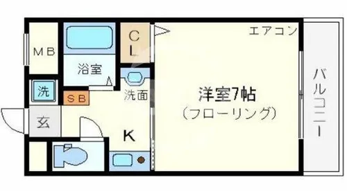 木津川TSマンション【3階】の間取り