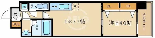 グランカーサ難波元町【13階】の間取り