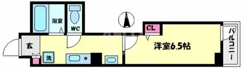 グランパシフィック桜川【9階】の間取り