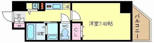 JPレジデンス難波南【2階】の間取り