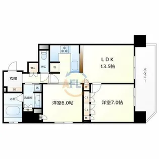 リーガル四ツ橋立売堀Ⅱ【9階】の間取り