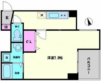 コンフォーダブル阿波座【8階】の間取り