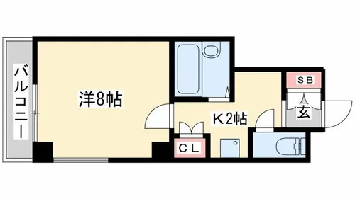 ルークレジデンス姫路Ⅲ【203号室】の間取り