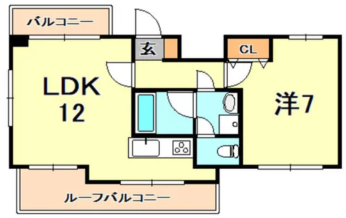ローレル春日野道【9階】の間取り
