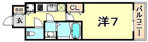 ラヴ神戸三宮【15階】の間取り