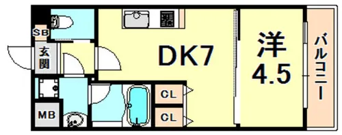 プレジオ西宮【7階】の間取り