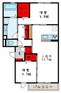 セクレール北本町A棟【1階】の間取り