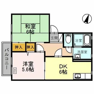 ディアス魚崎Ⅱ【202号室】の間取り