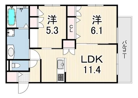 LA VITA摂津本山【3階】の間取り