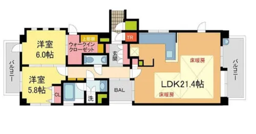 マークス夙川松園町【208号室】の間取り