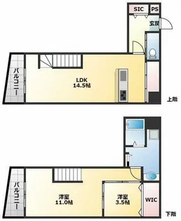 プレミアム長瀬【502号室】の間取り