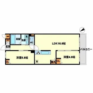 ガルデン穂波【2階】の間取り