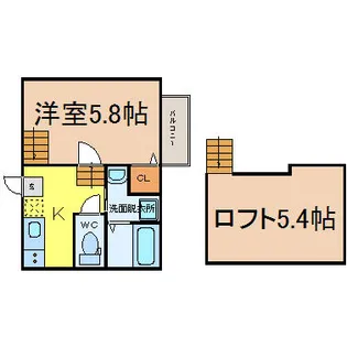 Creo中村公園【205号室】の間取り