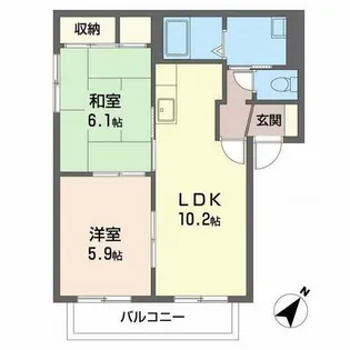 メゾン・ド・ブルーム【1階】の間取り