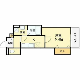 クレアール西今川【1階】の間取り