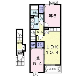 アウローラ湖南【2階】の間取り
