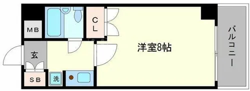 シャンクレール大国【8階】の間取り