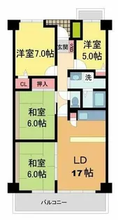 阪急逆瀬台アヴェルデ4番館【4階】の間取り