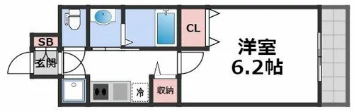 エス・キュート上本町イースト【9階】の間取り