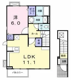 大阪府堺市東区日置荘西町5丁【アパート】の間取り