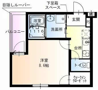 フジパレス針中野湯里【2階】の間取り