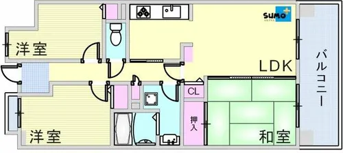 ウエストコート8番街2番館【403C1号室】の間取り