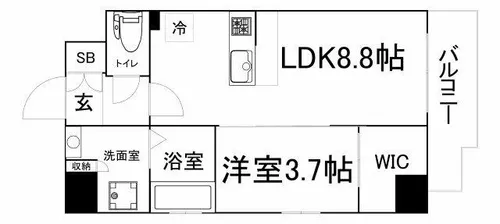 シーズンフラッツ大手前【2階】の間取り