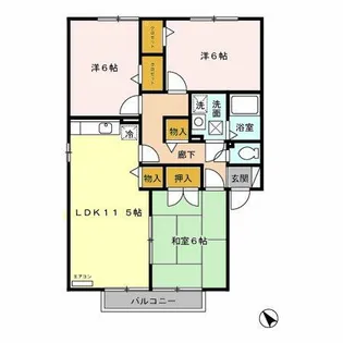 パストラルアルカディア A棟【201号室】の間取り